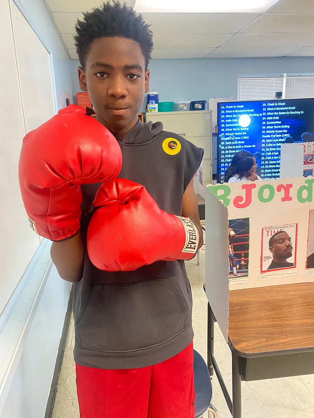 Student at the wax museum