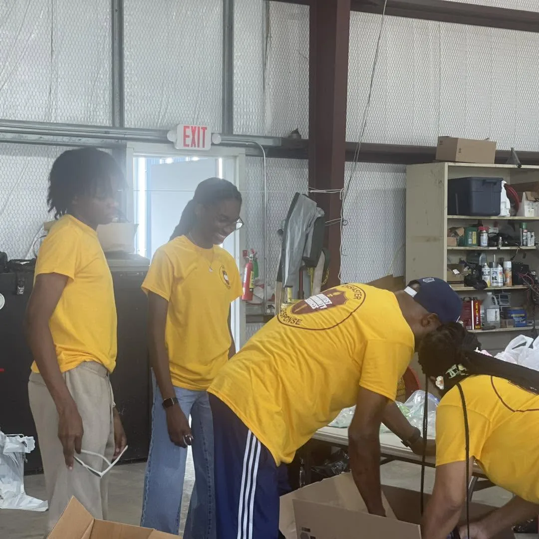 ACS volunteers organizing relief supplies