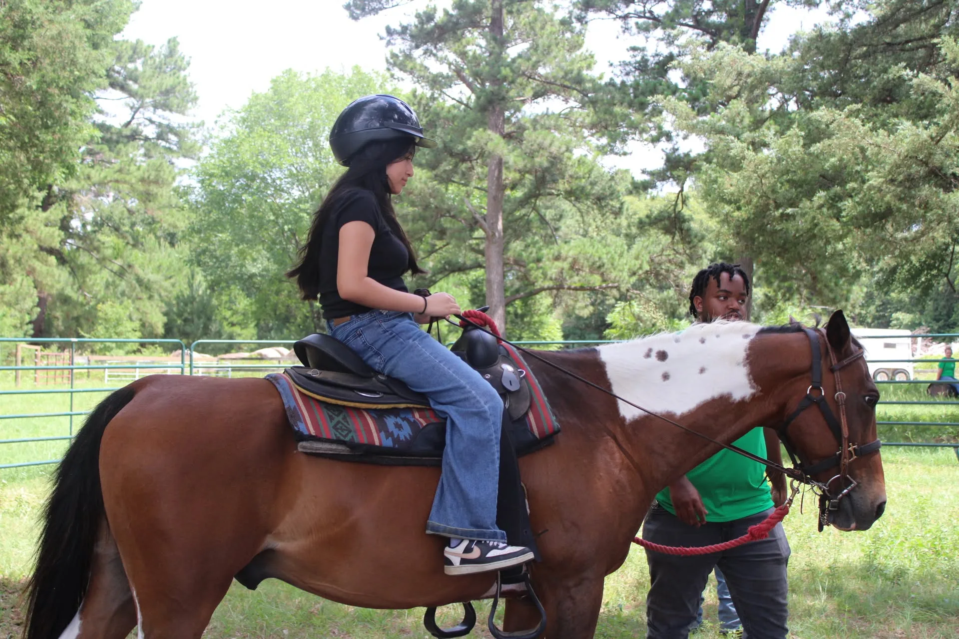 Camper enjoying horseback riding